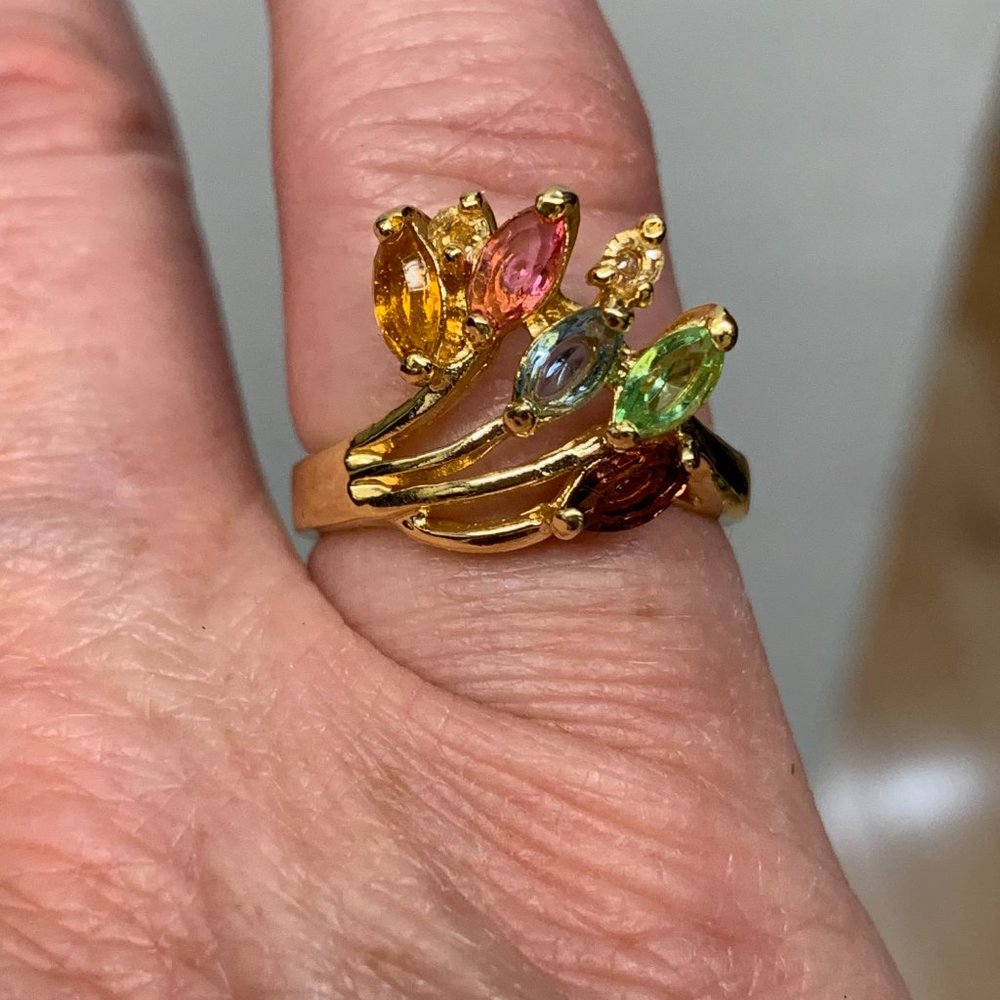 Vintage Multi Colored Stone Ring/Size 6
